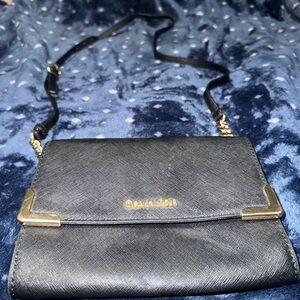Calvin Klein Black and Gold Crossbody Bag